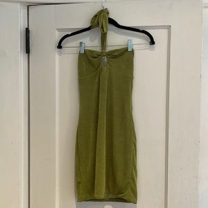 Princess Polly Green Halter Mini Dress